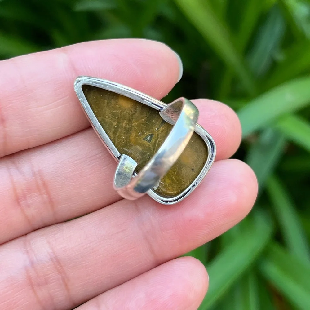 Size‎ 8.25 925 silver plated ocean jasper ring